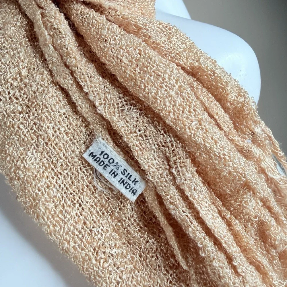 Scarf 100% Silk loosely woven The brand‎ is unknown Peach 69